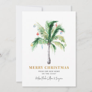 Palm Tree We've Moved Christmas Holidays Moving Holiday Card
