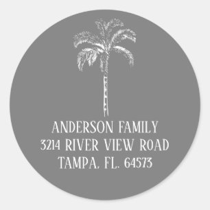Palm Tree We've Moved New Address Label Sticker