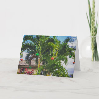 Palm Tree with Ornaments Holiday Card