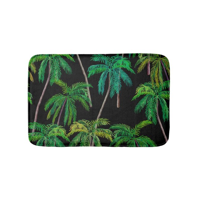 Palm Trees: Acrylic Summer Pattern. Bath Mat (Front)