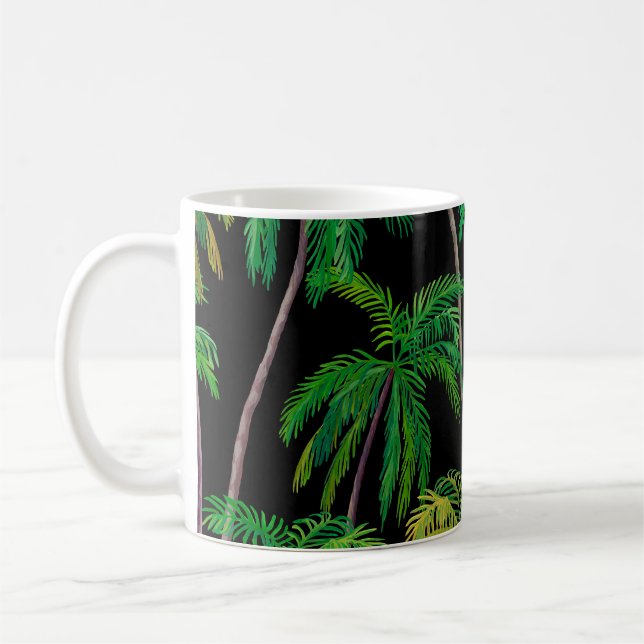 Palm Trees: Acrylic Summer Pattern. Coffee Mug (Left)
