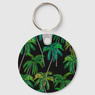 Palm Trees: Acrylic Summer Pattern. Keychain