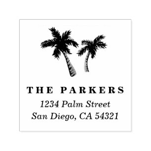 Palm Trees Address Stamp