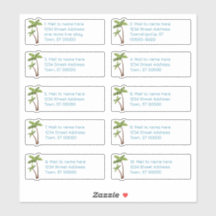 Palm Trees Adresse individuelle Étiquettes de mess