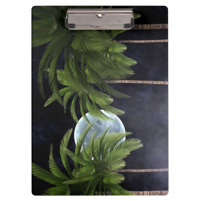 Palm Trees Against the Moon Clipboard (Front)