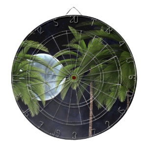 Palm Trees Against the Moon Dartboard