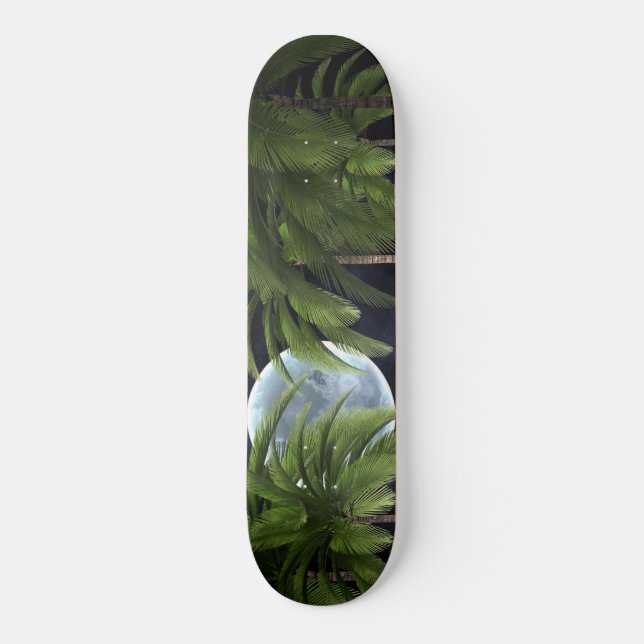 Palm Trees Against the Moon Skateboard (Front)