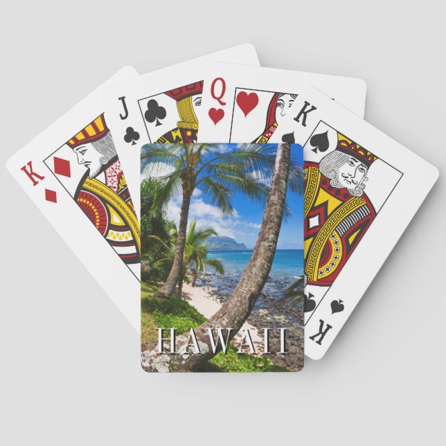 Palm Trees Along Hideaways Beach Playing Cards (Back)