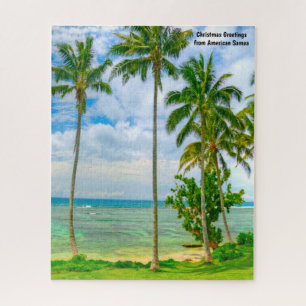 Palm Trees American Samoa.Christmas Greetings Jigs Jigsaw Puzzle