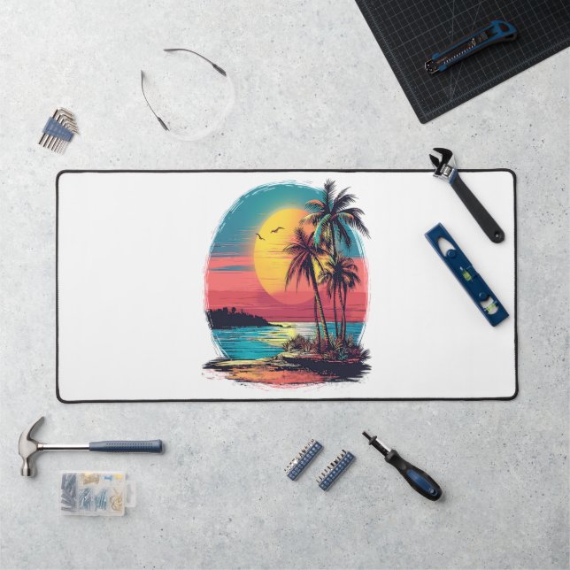 Palm trees and beach desk mat (Workstation)
