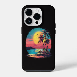 Palm trees and beach iPhone 14 pro case