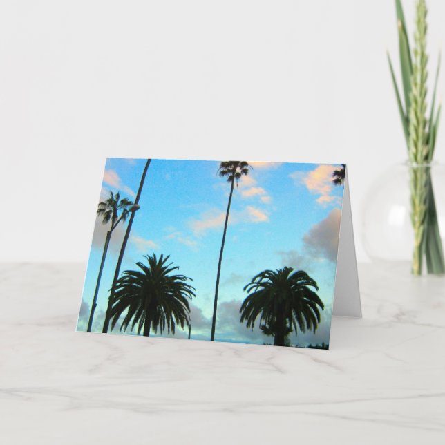 Palm Trees and Blue Sky Greeting Card (Front)