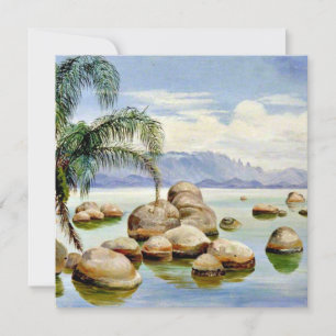 Palm Trees and Boulders in the Bay of Rio, Brazil Card
