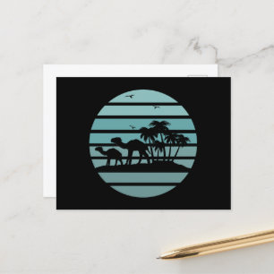 palm trees and camels  holiday postcard