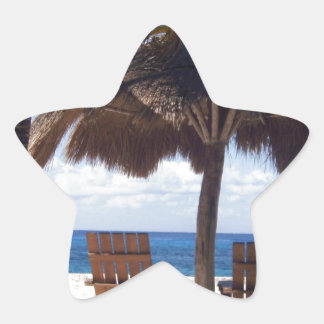 Palm Trees and chairs Mexico Beach Star Sticker