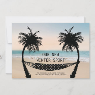 Palm Trees and Hammock on Florida Beach Moving Announcement