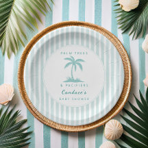Palm Trees and Pacifiers Blue Coastal Baby Shower