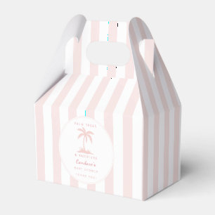Palm Trees and Pacifiers Pink Coastal Baby Shower  Favor Box