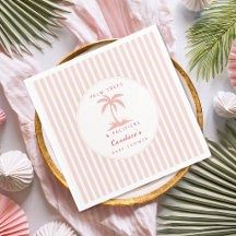 Palm Trees and Pacifiers Pink Coastal Baby Shower