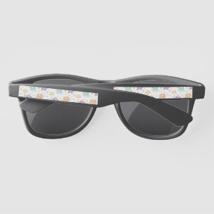 Palm Trees and Playful Elephants Pattern Sunglasses