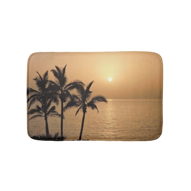 Palm Trees and Romantic Sunset Bath Mat (Front)