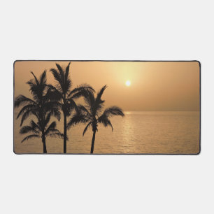 Palm Trees and Romantic Sunset Desk Mat