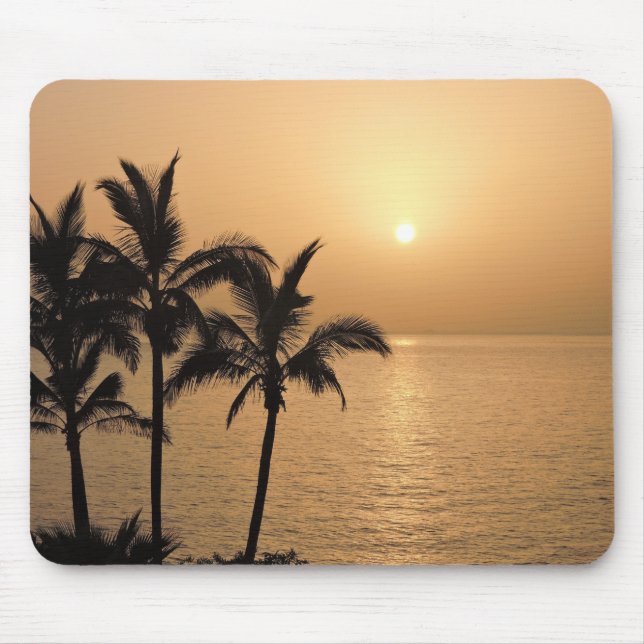 Palm Trees and Romantic Sunset Mouse Pad (Front)