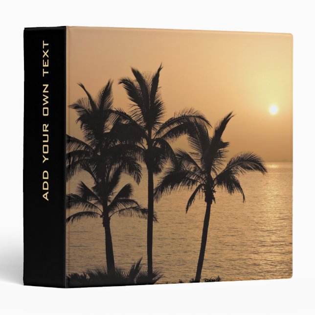 Palm Trees and Romantic Sunset Personalised Binder (Front/Spine)