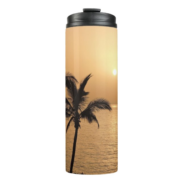 Palm Trees and Romantic Sunset Thermal Tumbler (Front)