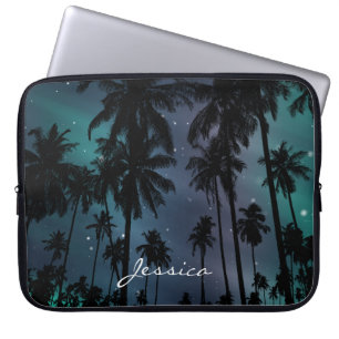 Palm Trees and Starry Night Sky Personalised Laptop Sleeve