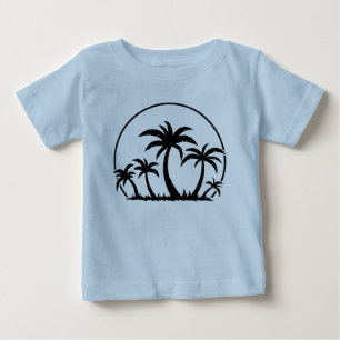 Palm Trees And Sunset in Black Baby T-Shirt