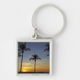 Palm trees and sunset, Mindil Beach Keychain
