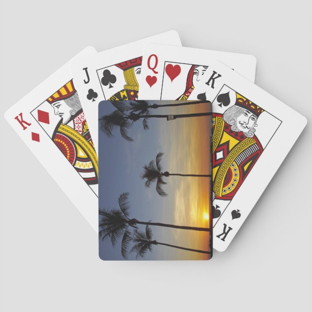 Palm trees and sunset, Mindil Beach Playing Cards (Back)