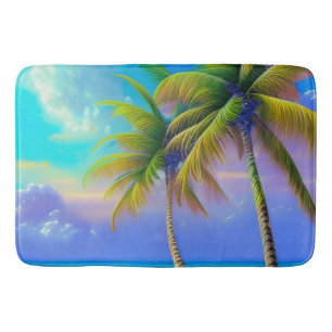 Palm Trees as Night Falls Tropical  Bath Mat