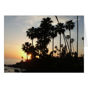 Palm trees at Laguna sunset card (h)