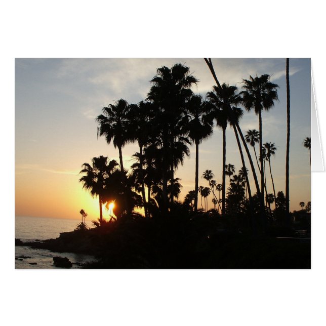 Palm trees at Laguna sunset card (h) (Front Horizontal)
