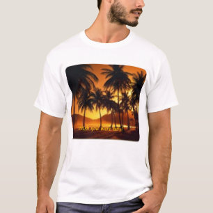 Palm trees at night Barbados T-Shirt