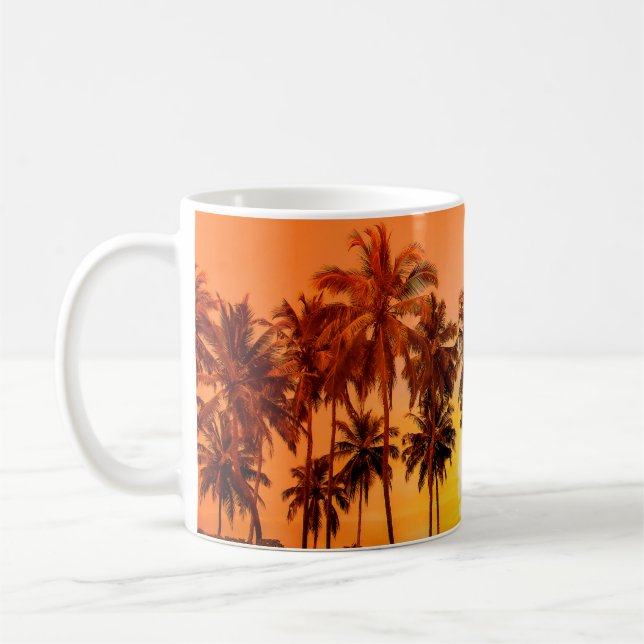 Palm trees at sunset background. Sri Lanka. Coffee Mug (Left)