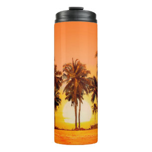 Palm trees at sunset background. Sri Lanka. Thermal Tumbler