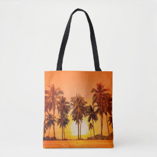 Palm trees at sunset background. Sri Lanka. Tote Bag