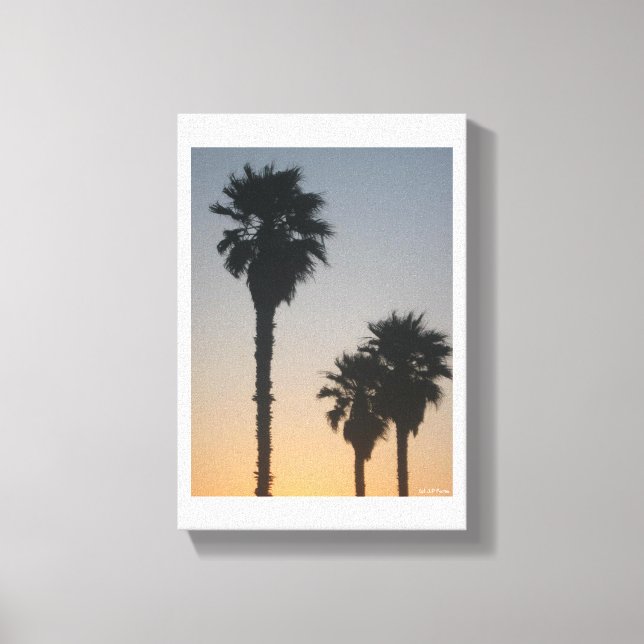 Palm Trees At Sunset Canvas Print (Front)