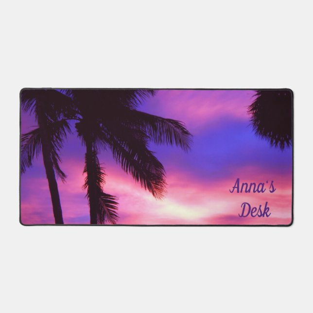 Palm Trees at Sunset Desk Mat (Front)
