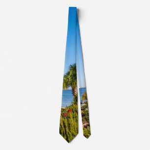 Palm Trees Bayside Morning Tie
