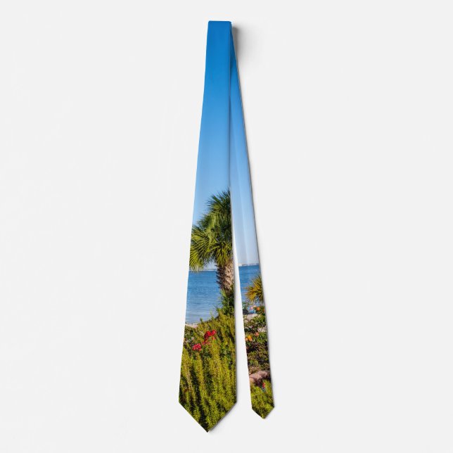 Palm Trees Bayside Morning Tie (Front)
