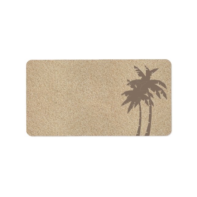 Palm Trees & Beach Sand Address Label (Front)