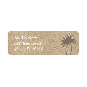 Palm Trees & Beach Sand Return Adresse Label