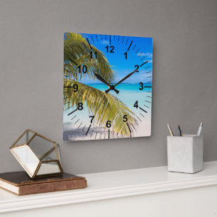 Palm Trees Beach Theme Wall Clock