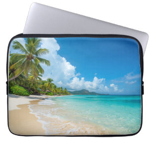 Palm Trees Beach Tropical Ocean Laptop Sleeve