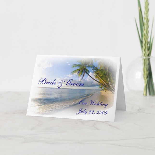 Palm Trees & Beach Wedding Invitation (Front)
