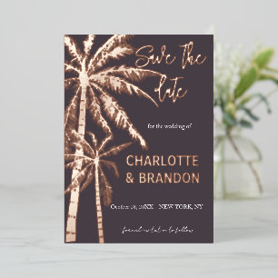 Palm Trees Beach Wedding Rose Gold